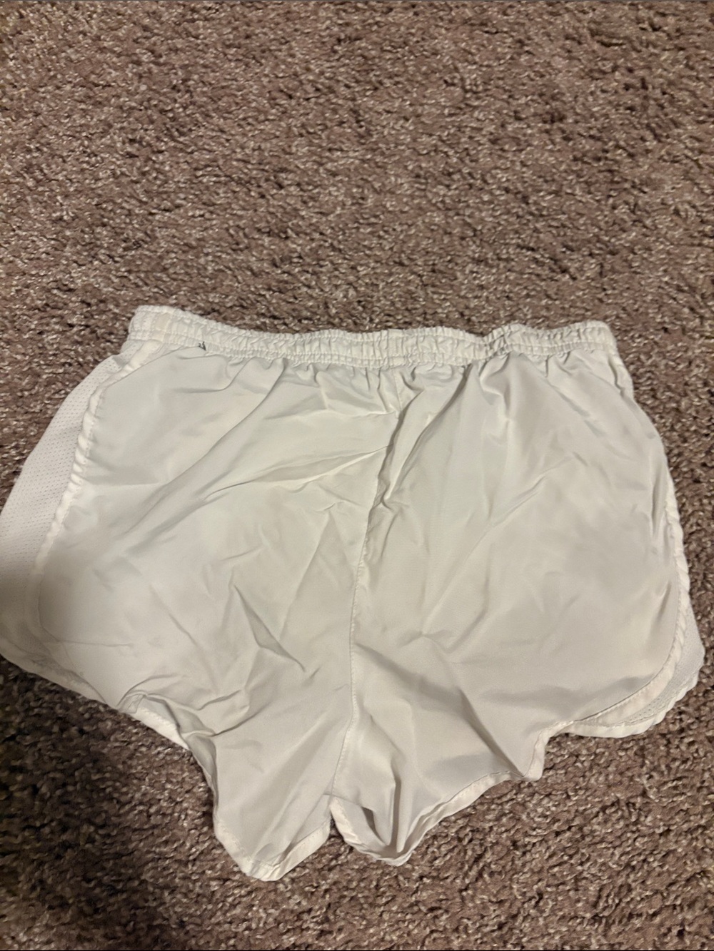 Nike White Women's Athletic Running Shorts with Mesh Sides - Picture 2 of 3